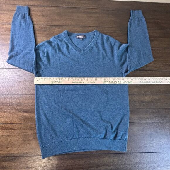 HART SCHAFFNER MARX extra fine merino wool SIZE M SWEATER LS Blue Mens - Picture 5 of 8
